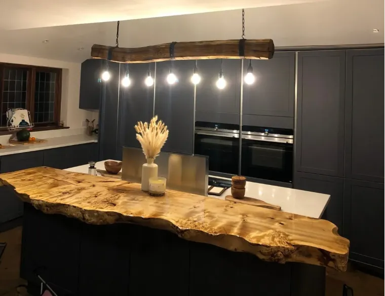 Hand-crafted Oak Beam Farmhouse Chandelier – Custom Length