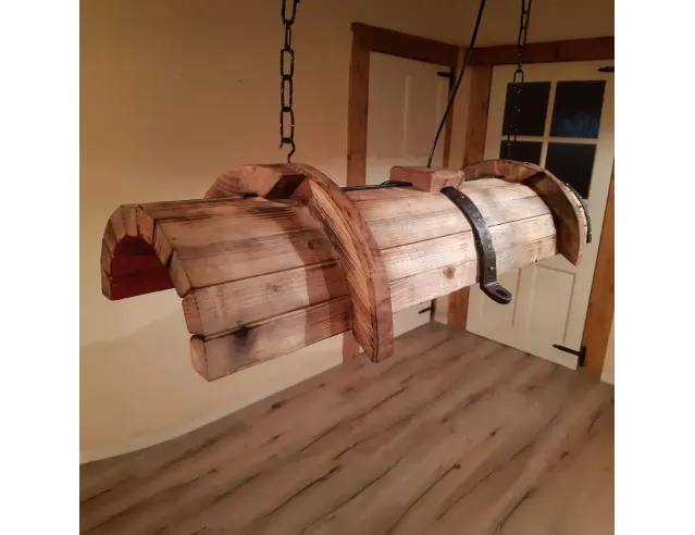 Rustic Barn Wood Pendant Light – Handcrafted from Recycled Wood with Edison Bulbs