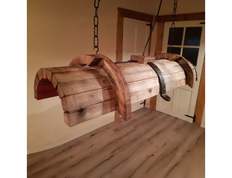 Rustic Barn Wood Pendant Light – Handcrafted from Recycled Wood with Edison Bulbs