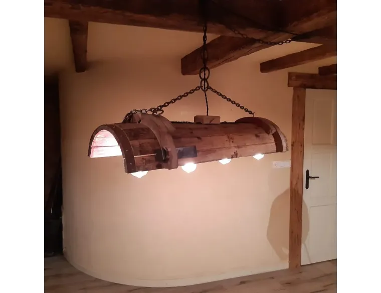 Rustic Barn Wood Pendant Light – Handcrafted from Recycled Wood with Edison Bulbs