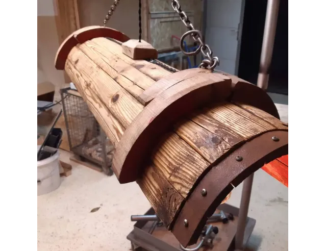 Rustic Barn Wood Pendant Light – Handcrafted from Recycled Wood with Edison Bulbs