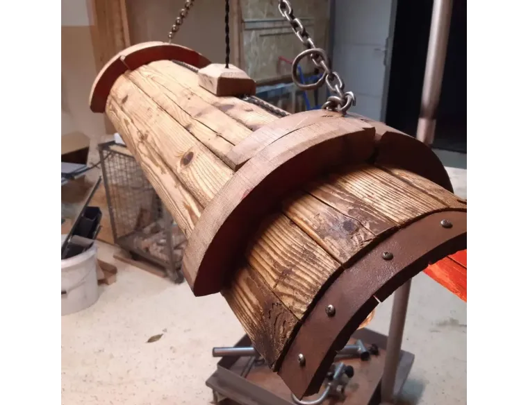 Rustic Barn Wood Pendant Light – Handcrafted from Recycled Wood with Edison Bulbs