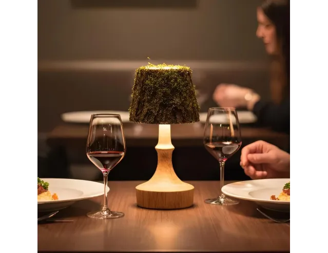 Handmade Battery LED Wood Lamp – Rustic Wireless Light