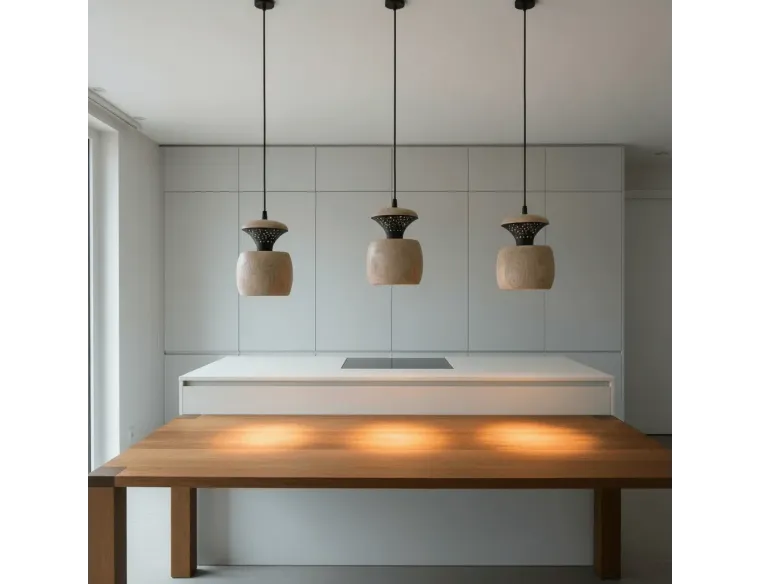 “Orbit” Pendant Light — Ebonized Oak & Swarovski Accents (LED 3W Warm)