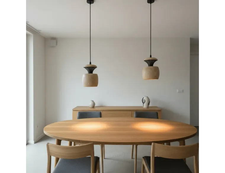 “Orbit” Pendant Light — Ebonized Oak & Swarovski Accents (LED 3W Warm)