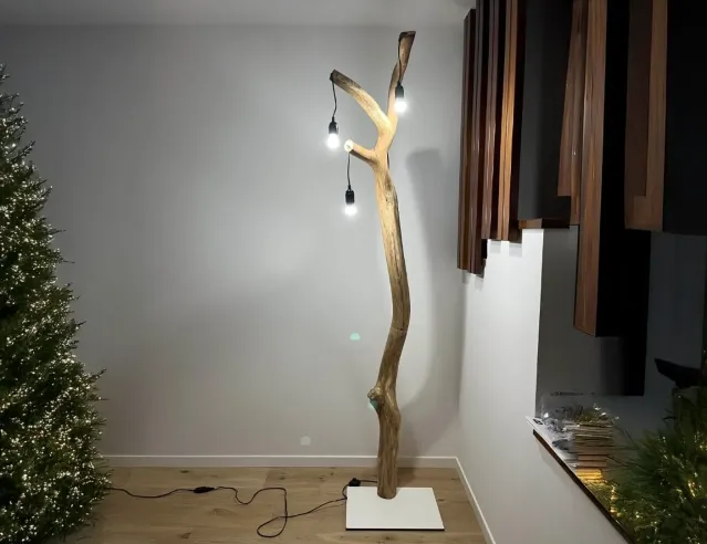Rustic Tree Branch Arc Floor Lamp – Tall Natural Lighting