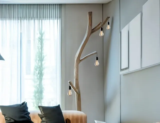 Rustic Tree Branch Arc Floor Lamp – Tall Natural Lighting