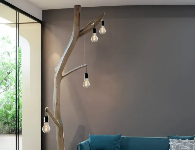 Rustic Tree Branch Arc Floor Lamp – Tall Natural Lighting